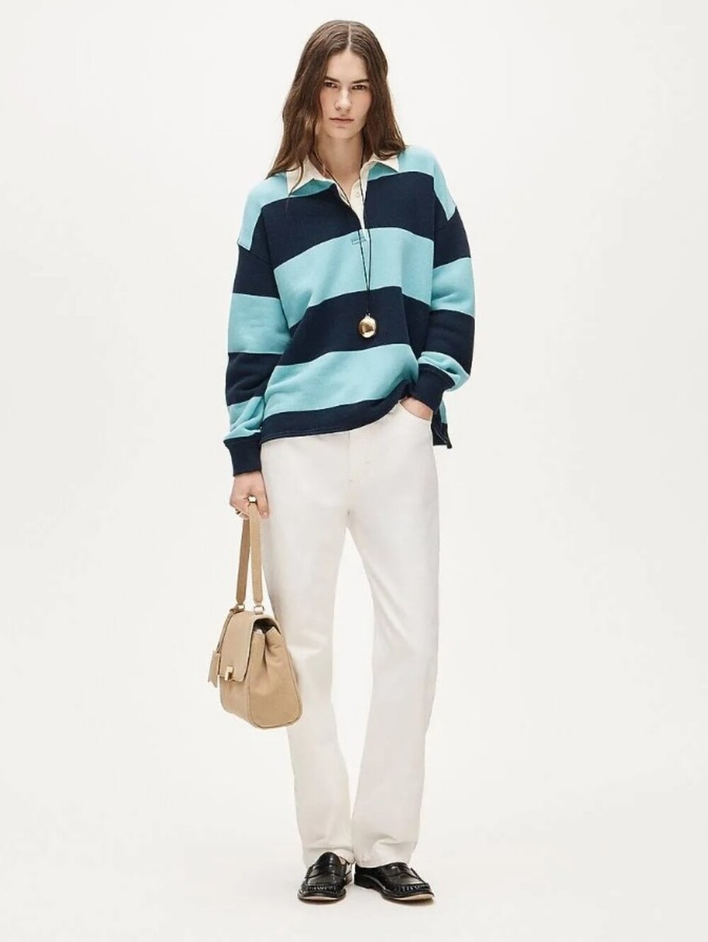 J Crew Heritage terry relaxed rugby sweatshirt CS822 Size XS (Oversized)